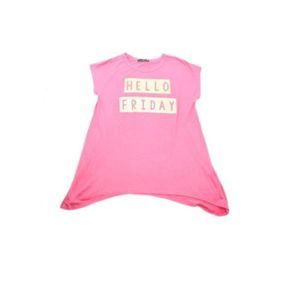 RECYCLED KARMA Coral Hello Friday Tee Shirt
